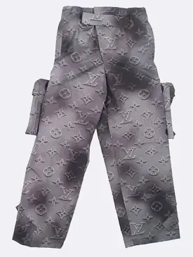 1A5WCB Gray Color Nylon 100 Monogram Patch Detail Virgil Abloh Men s Cargo Pants 40