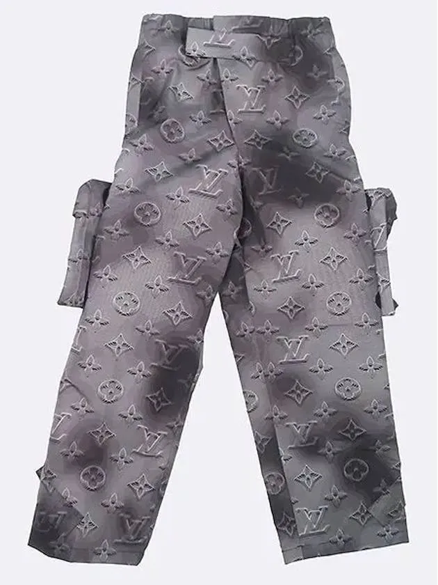 1A5WCB Gray Color Nylon 100 Monogram Patch Detail Virgil Abloh Men s Cargo Pants 40