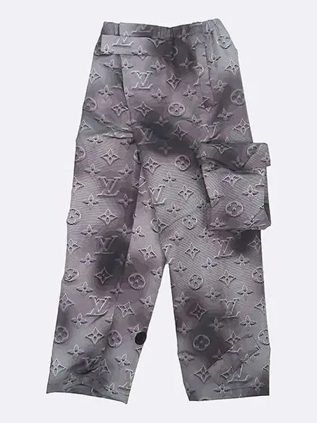 1A5WCB Gray Color Nylon 100 Monogram Patch Detail Virgil Abloh Men s Cargo Pants 40