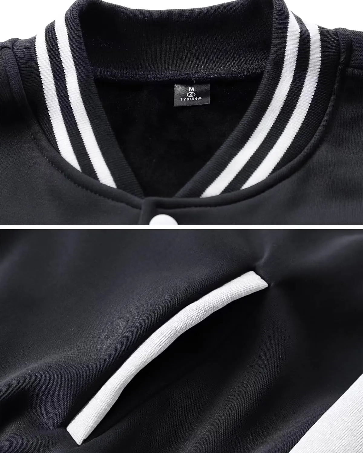 ACEFAST INC Men's Varsity Baseball Jacket Casual Letterman Bomber Jacket Windbreaker Lightweight Jacket