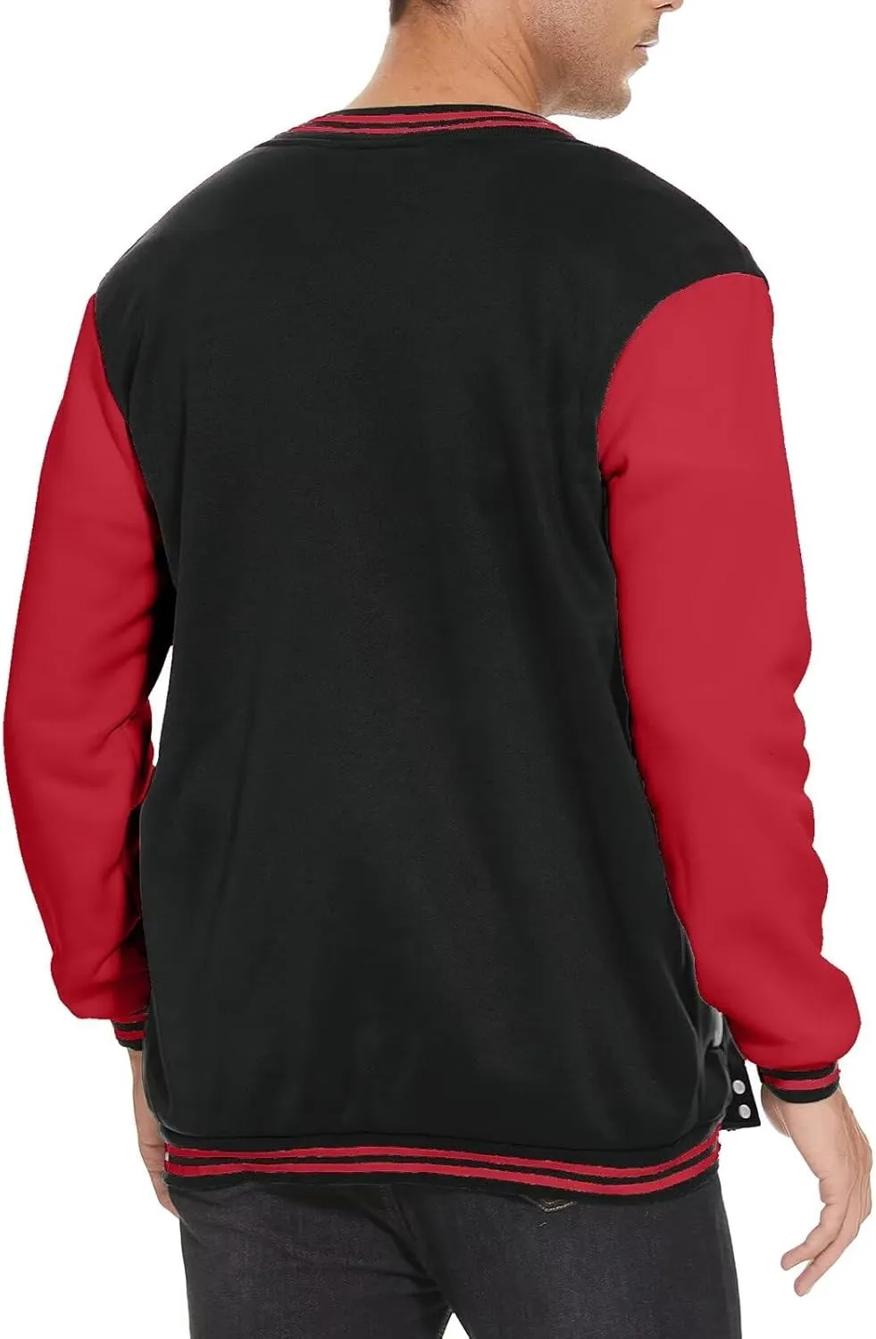 ACEFAST INC Men's Varsity Baseball Jacket Casual Letterman Bomber Jacket Windbreaker Lightweight Jacket