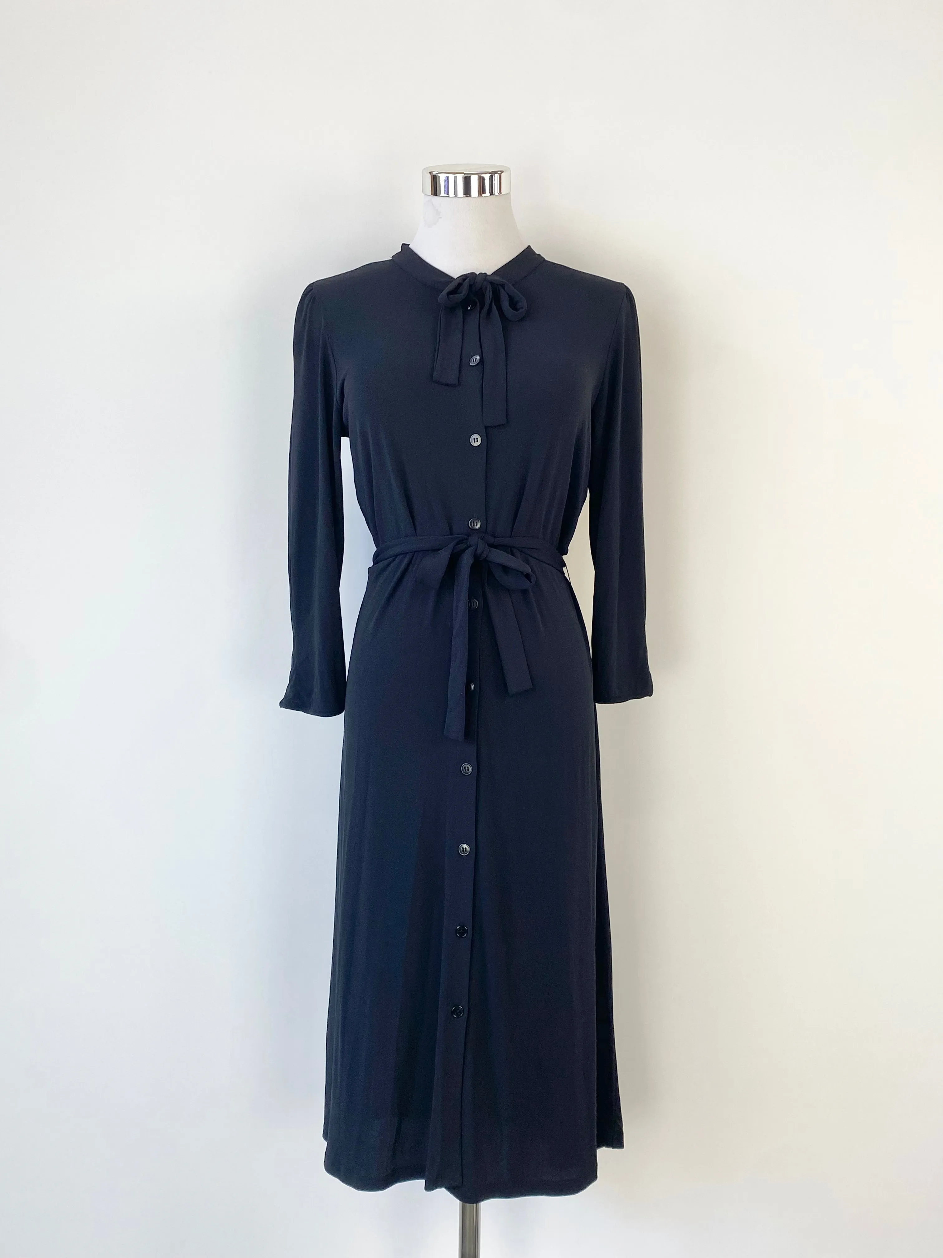 Agnes B. Black Long Sleeve Midi Dress - AU8/10