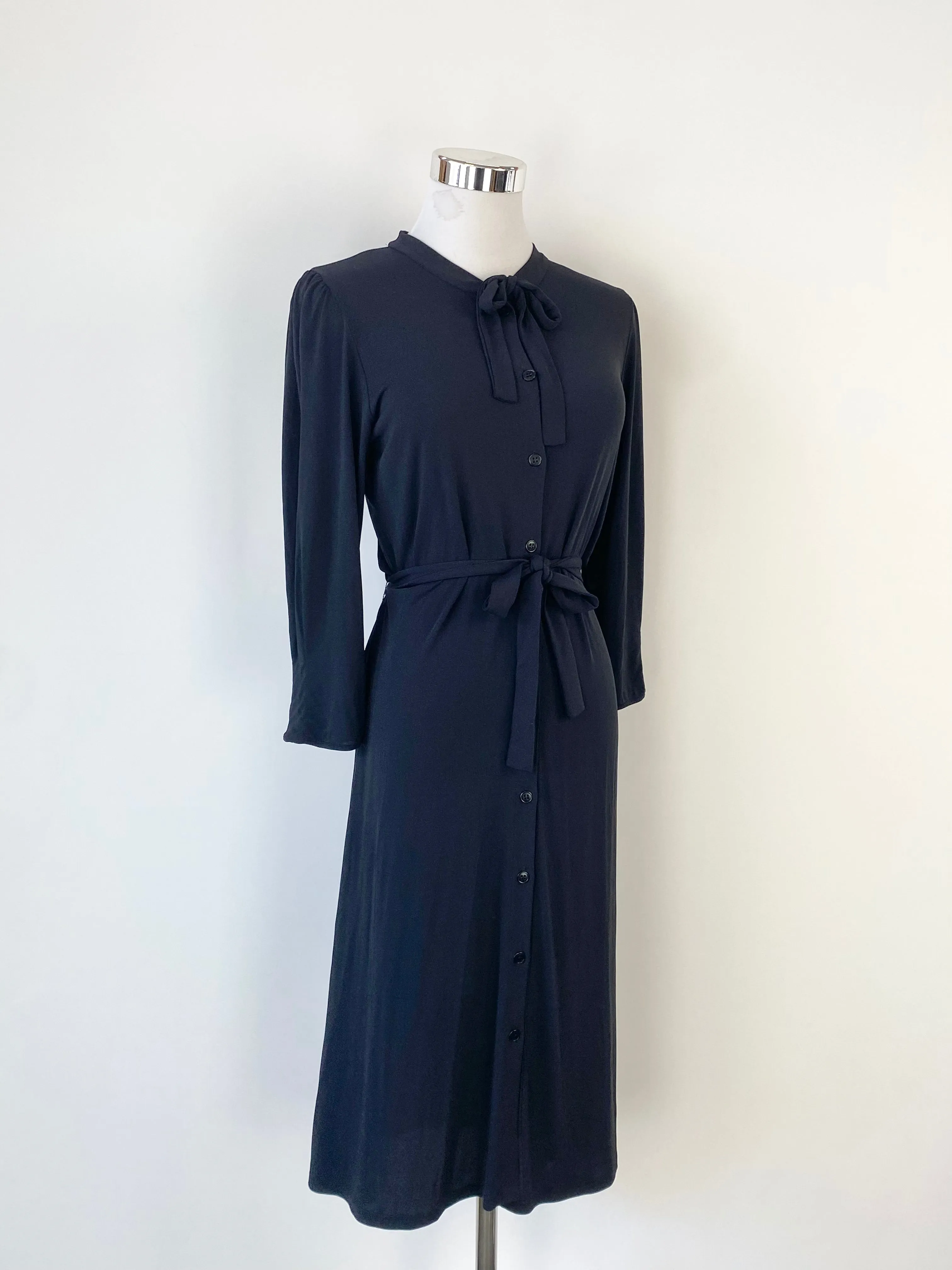 Agnes B. Black Long Sleeve Midi Dress - AU8/10