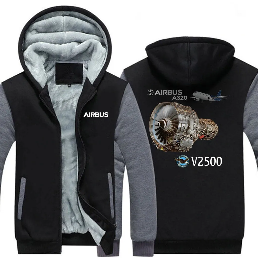 AIRBUS A320 V2500 WINTER THICK ZIP SWEATSHIRTS