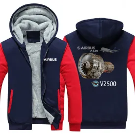 AIRBUS A320 V2500 WINTER THICK ZIP SWEATSHIRTS