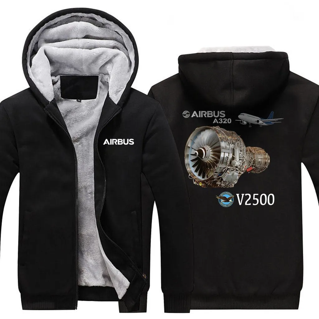 AIRBUS A320 V2500 WINTER THICK ZIP SWEATSHIRTS