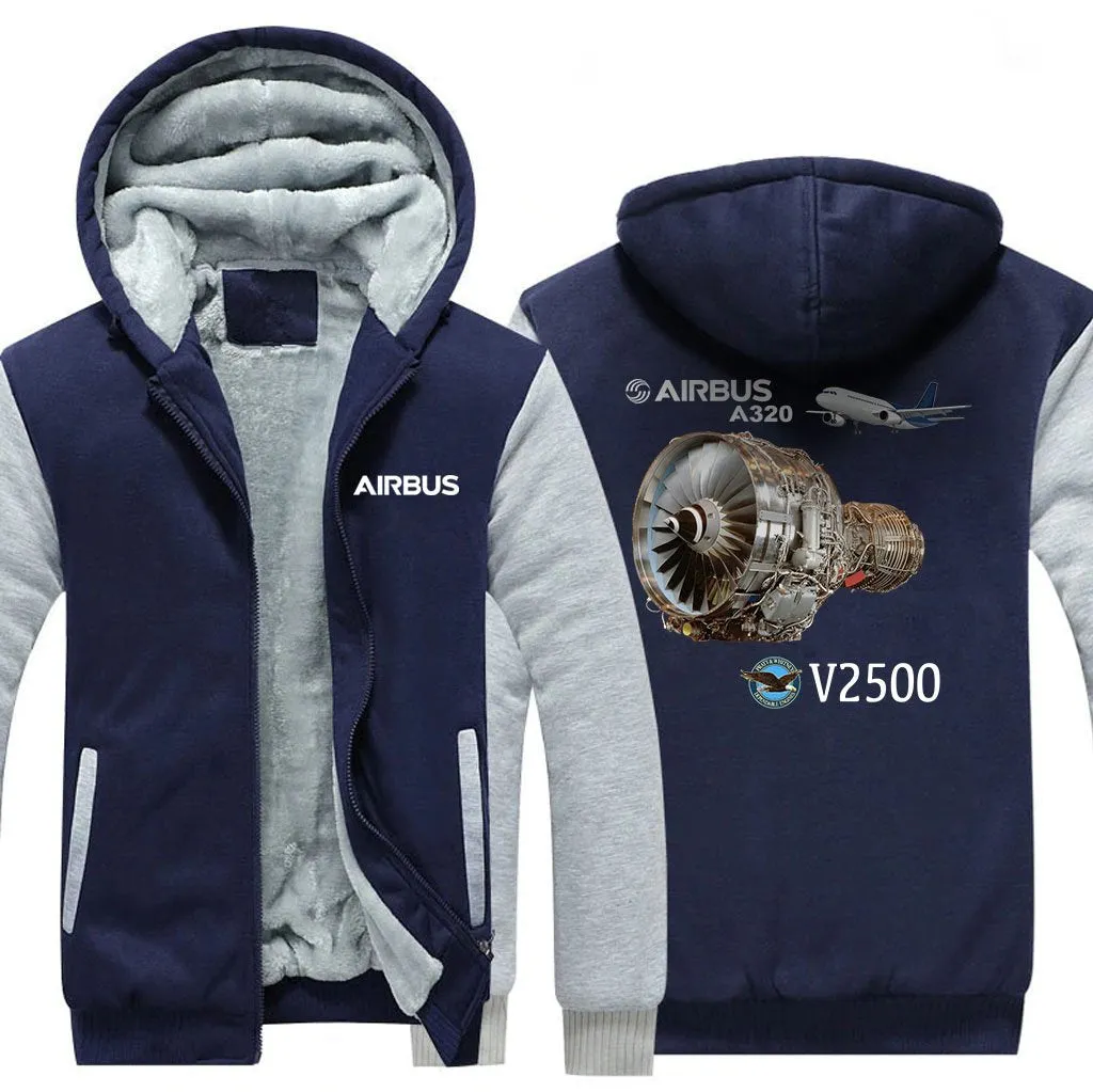 AIRBUS A320 V2500 WINTER THICK ZIP SWEATSHIRTS