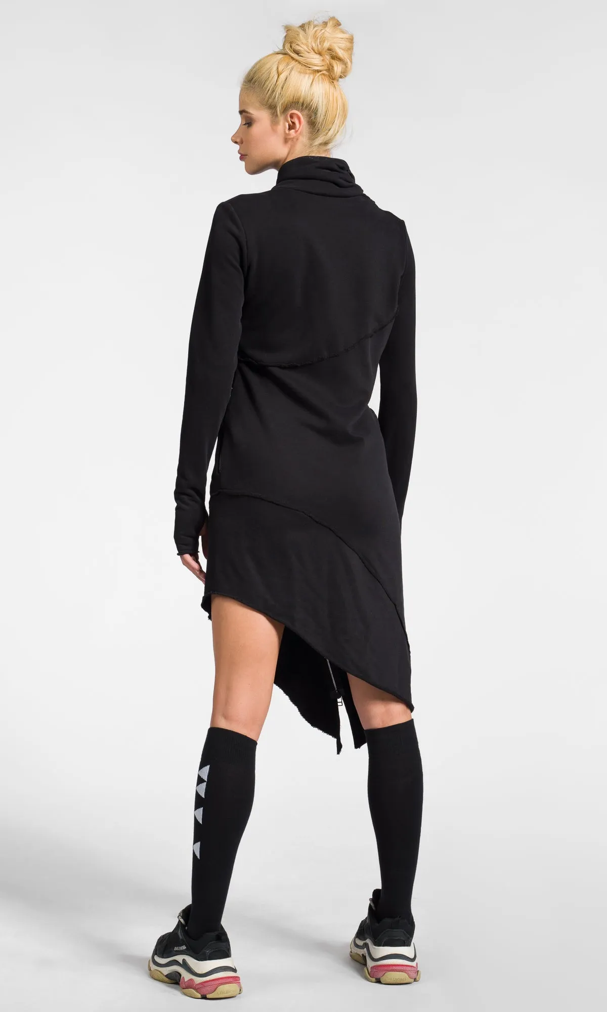 Asymmetric Long-Sleeved Sweatshirt Dress