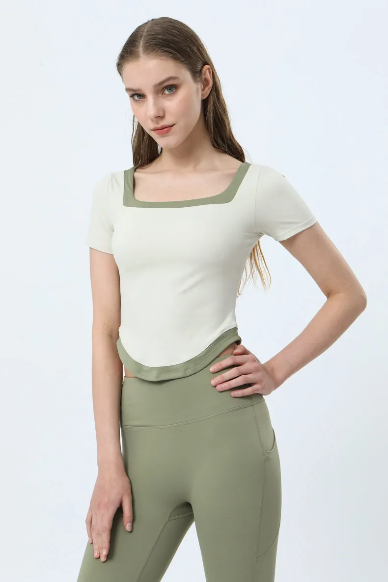Backless Curved Hem Sports Top