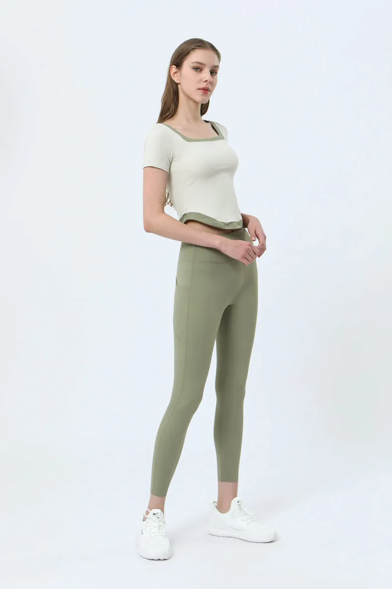 Backless Curved Hem Sports Top