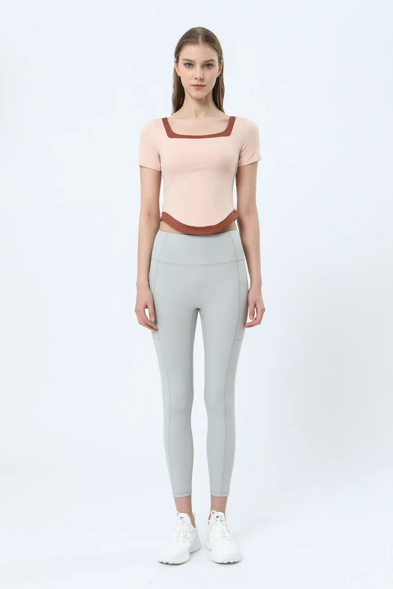 Backless Curved Hem Sports Top