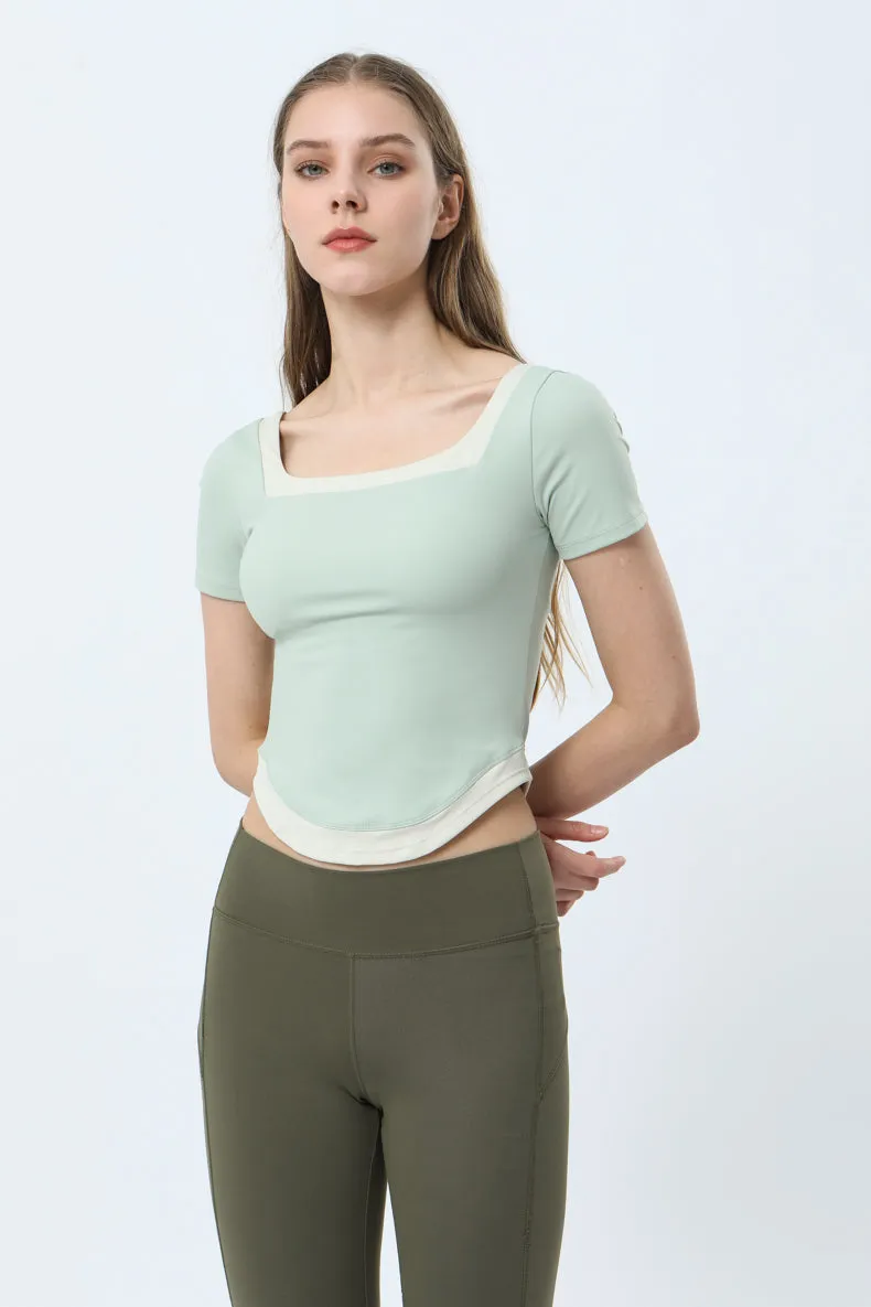 Backless Curved Hem Sports Top