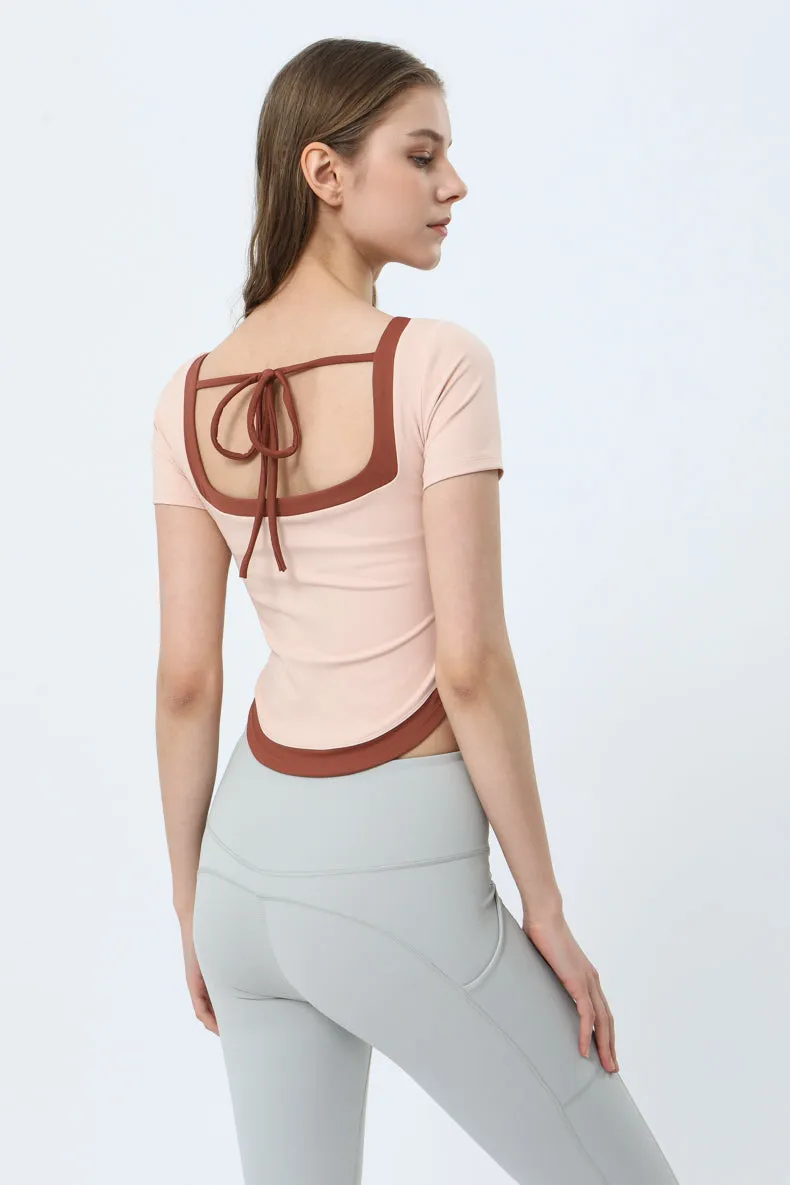 Backless Curved Hem Sports Top