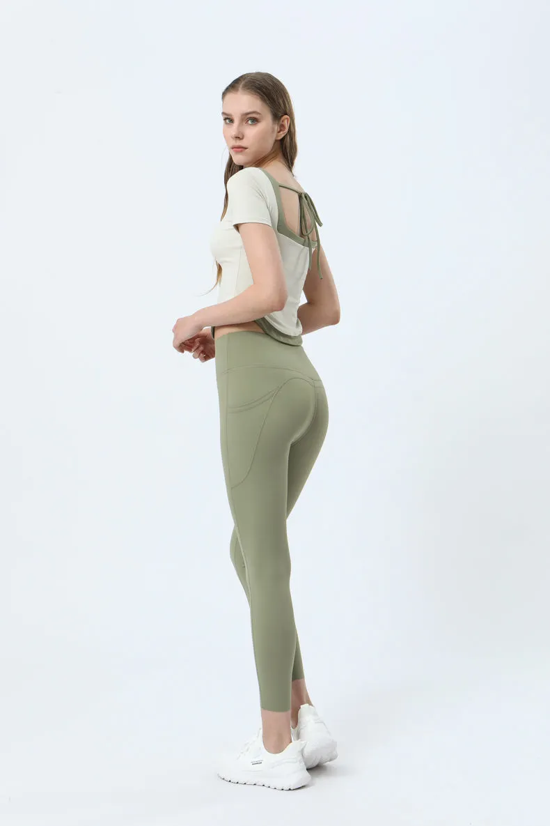 Backless Curved Hem Sports Top