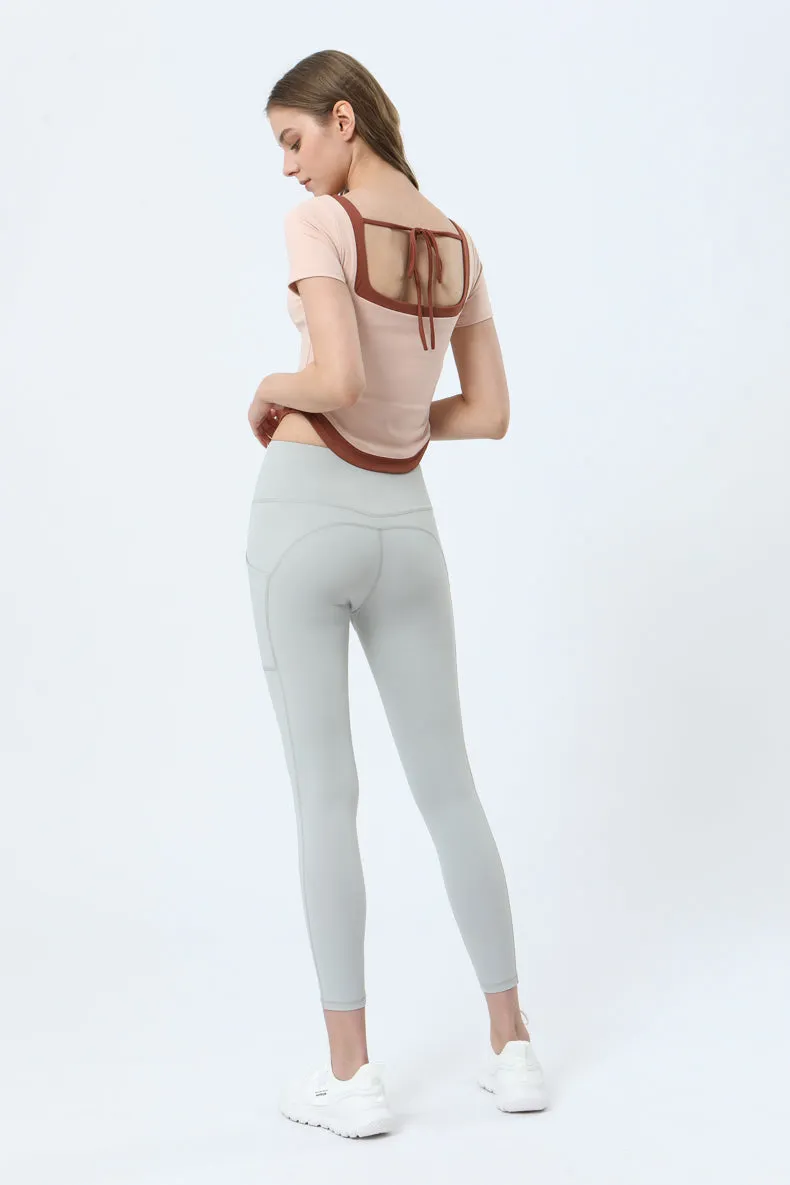 Backless Curved Hem Sports Top