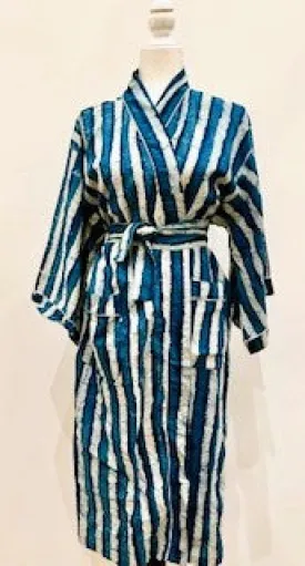 Best Seller: European Short Stripe Cotton Kimono Duster (Navy)