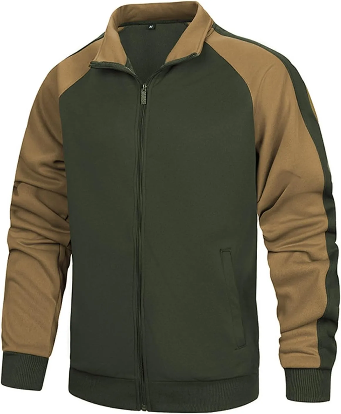 Bomber Jackets for Men Full Zip Lightweight Color Block Varsity Jacket Coat Winter Warm Lapel Outerwear with Pockets