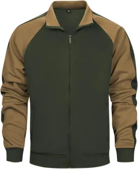 Bomber Jackets for Men Full Zip Lightweight Color Block Varsity Jacket Coat Winter Warm Lapel Outerwear with Pockets