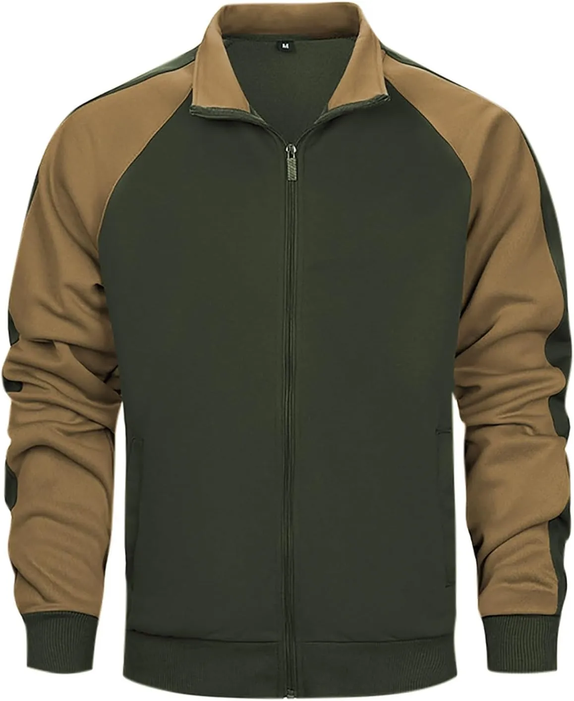 Bomber Jackets for Men Full Zip Lightweight Color Block Varsity Jacket Coat Winter Warm Lapel Outerwear with Pockets