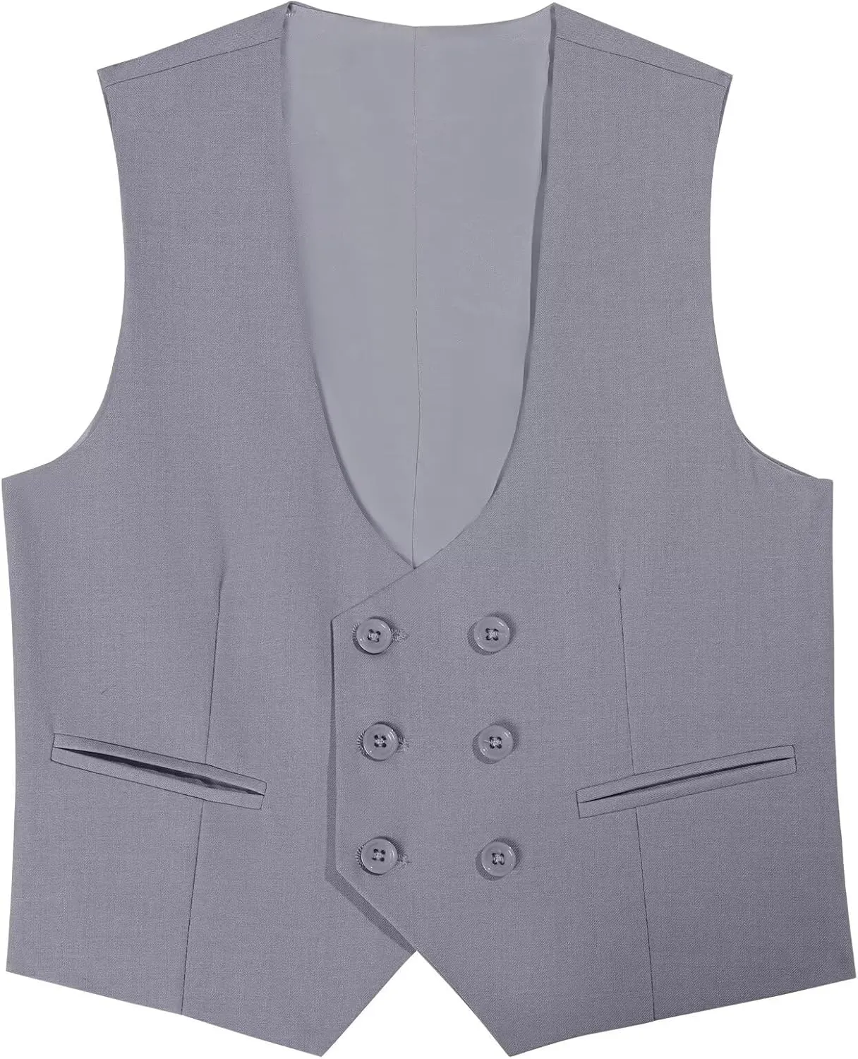 Boys Vest Double Breasted Suit Vest for Boy Formal Casual Western Wedding Waistcoat and Tie