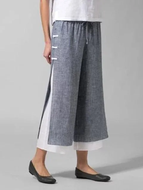 Casual Loose Wide Leg Black Pants Women