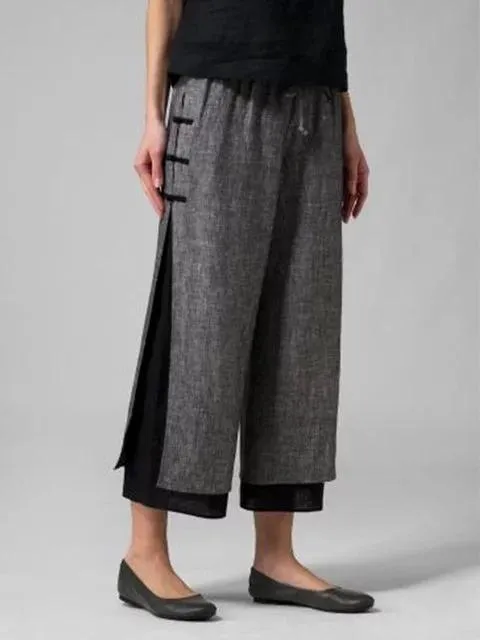 Casual Loose Wide Leg Black Pants Women