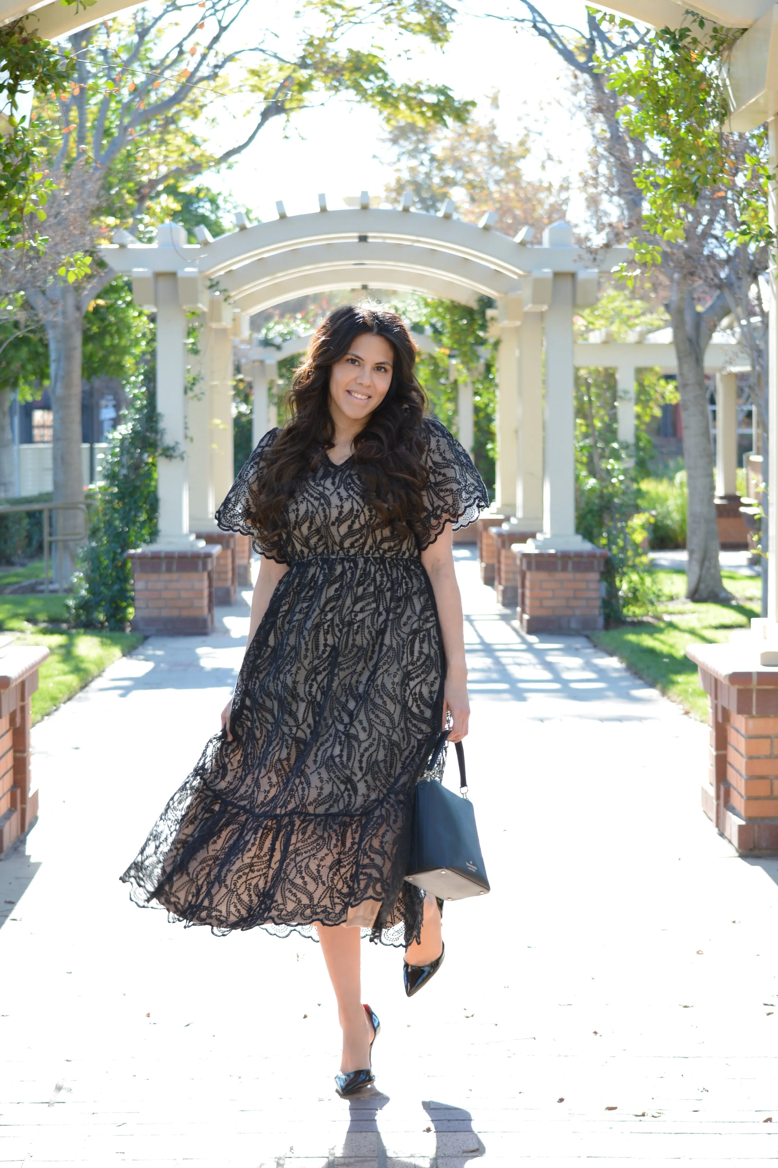 Catrine Black Embroidered Dress