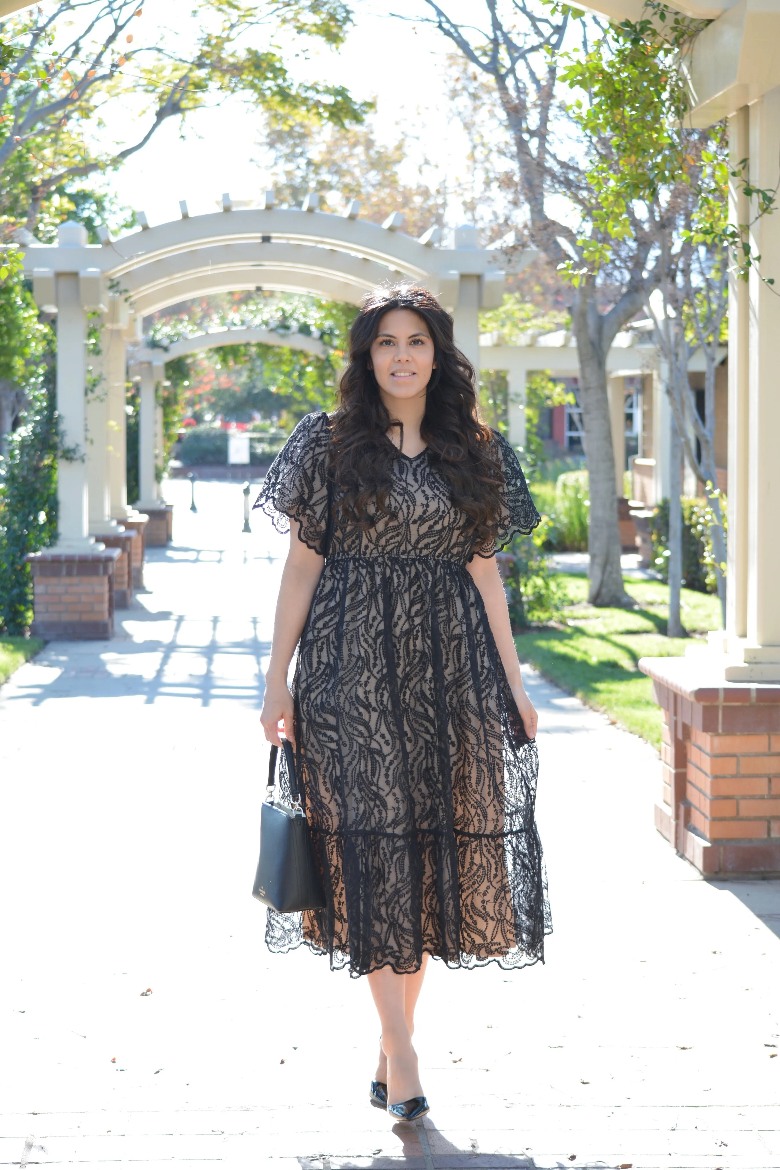 Catrine Black Embroidered Dress