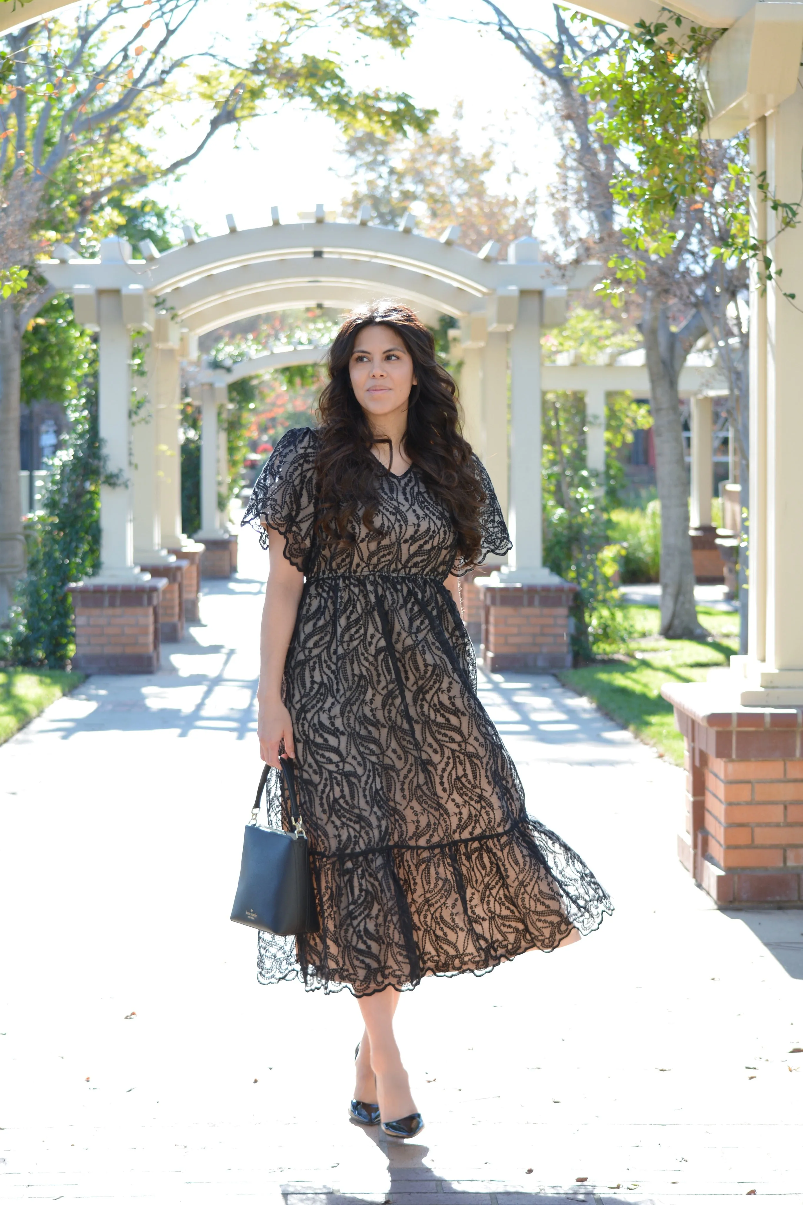 Catrine Black Embroidered Dress
