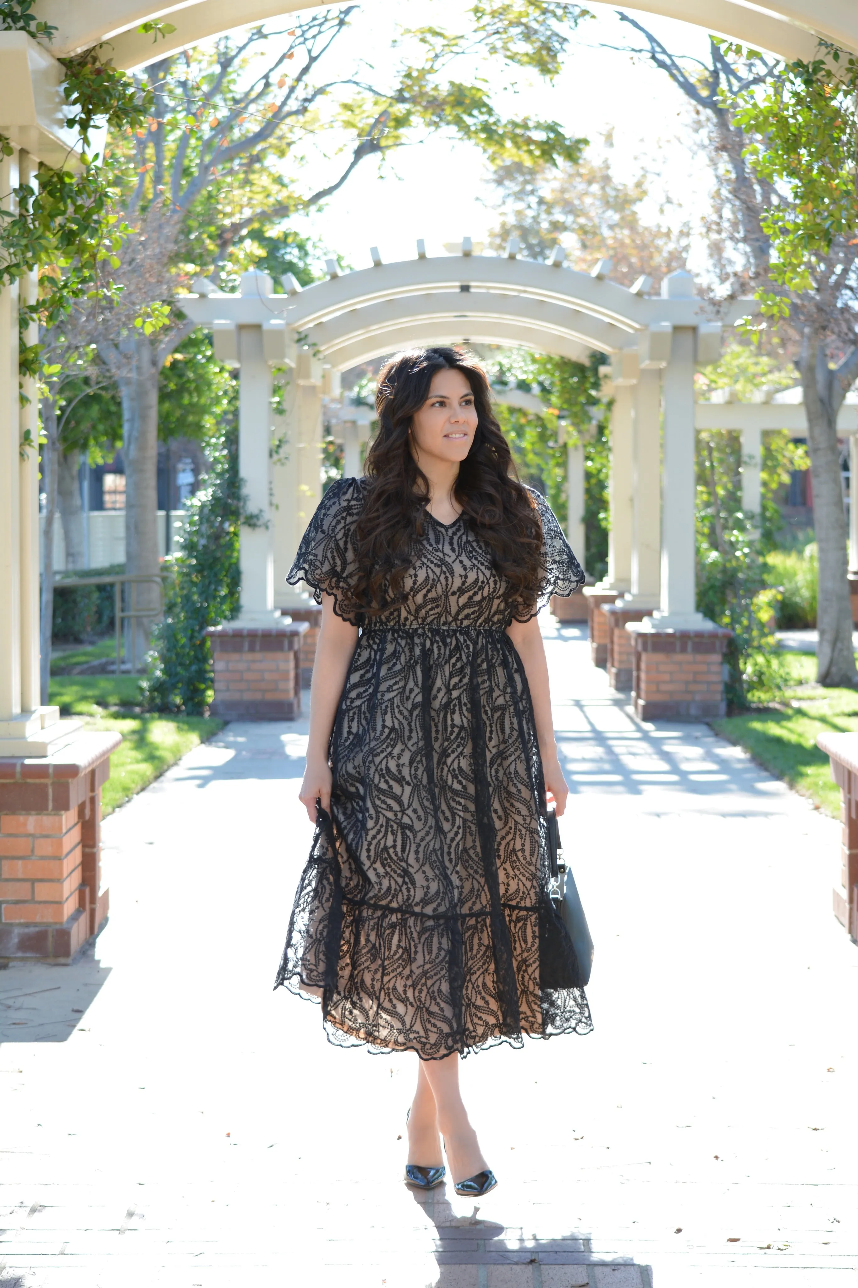 Catrine Black Embroidered Dress