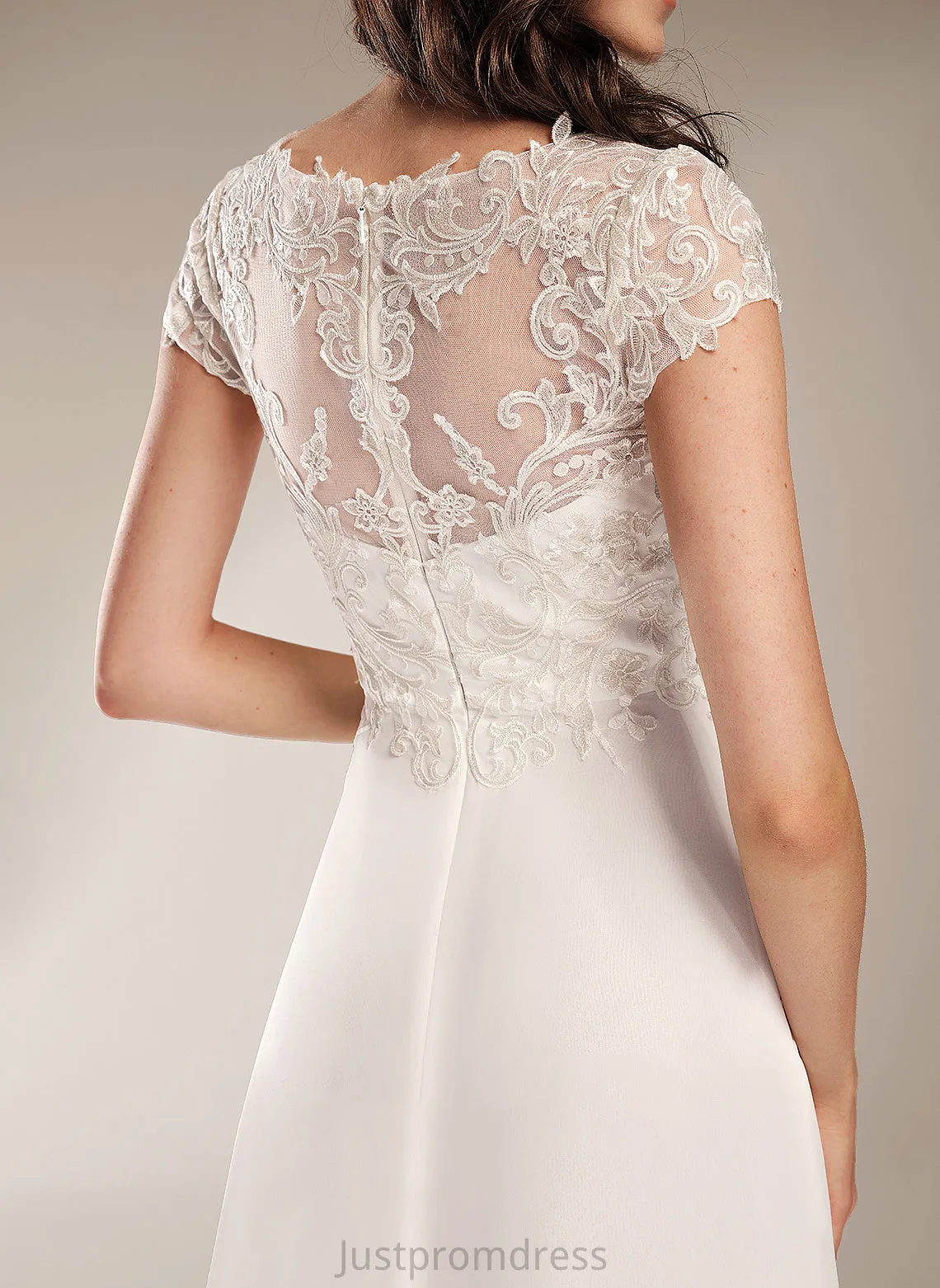 Chanel Asymmetrical Lace With Dress Wedding Wedding Dresses A-Line V-neck