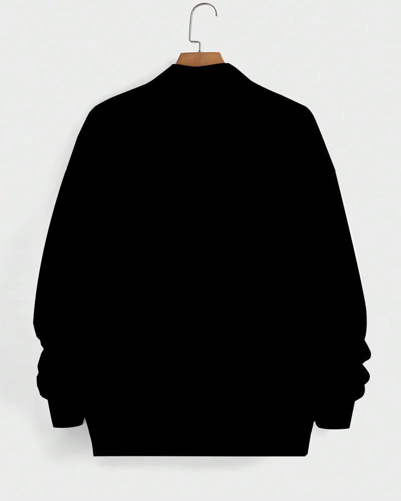 Color I Am Black History High Collar Zipper Long Sleeve Sweatshirt
