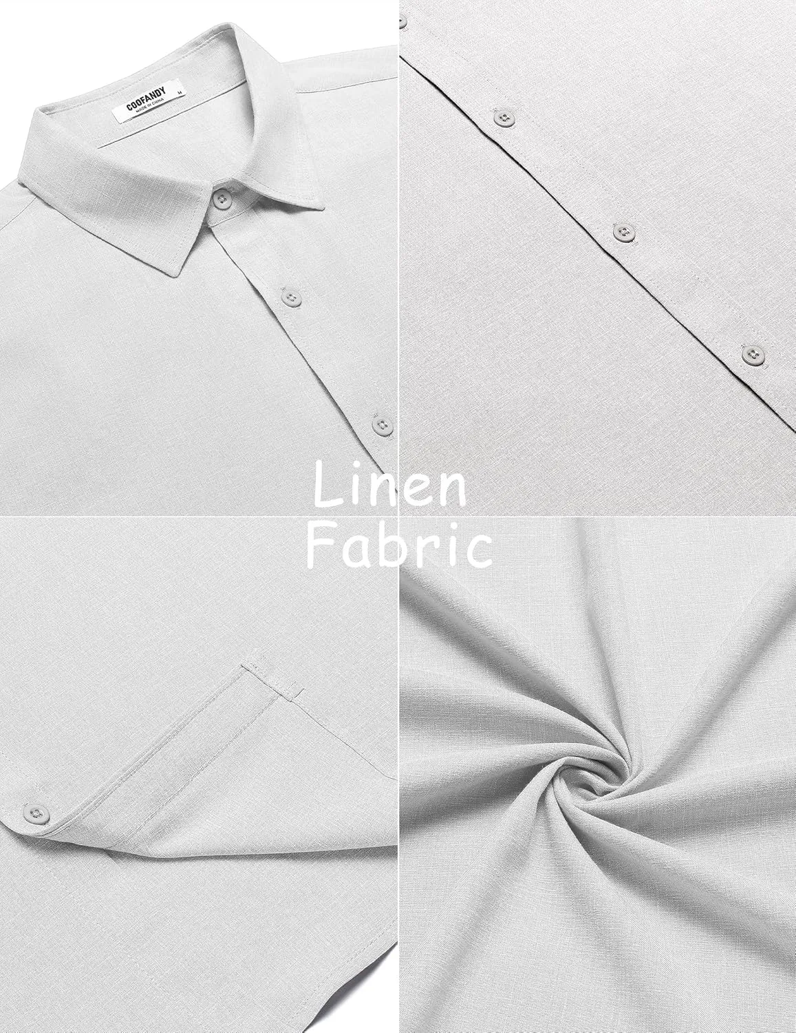 COOFANDY Mens Casual Summer Beach Shirt Button Down Short Sleeve Shirts Vacation Shirt Cotton Linen Shirts