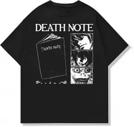 Death Note Character Panels, Light and Ryuk T-Shirt, Unisex Vintage Y2K Oversized Anime Graphic T-Shirt, Retro Aesthetic
