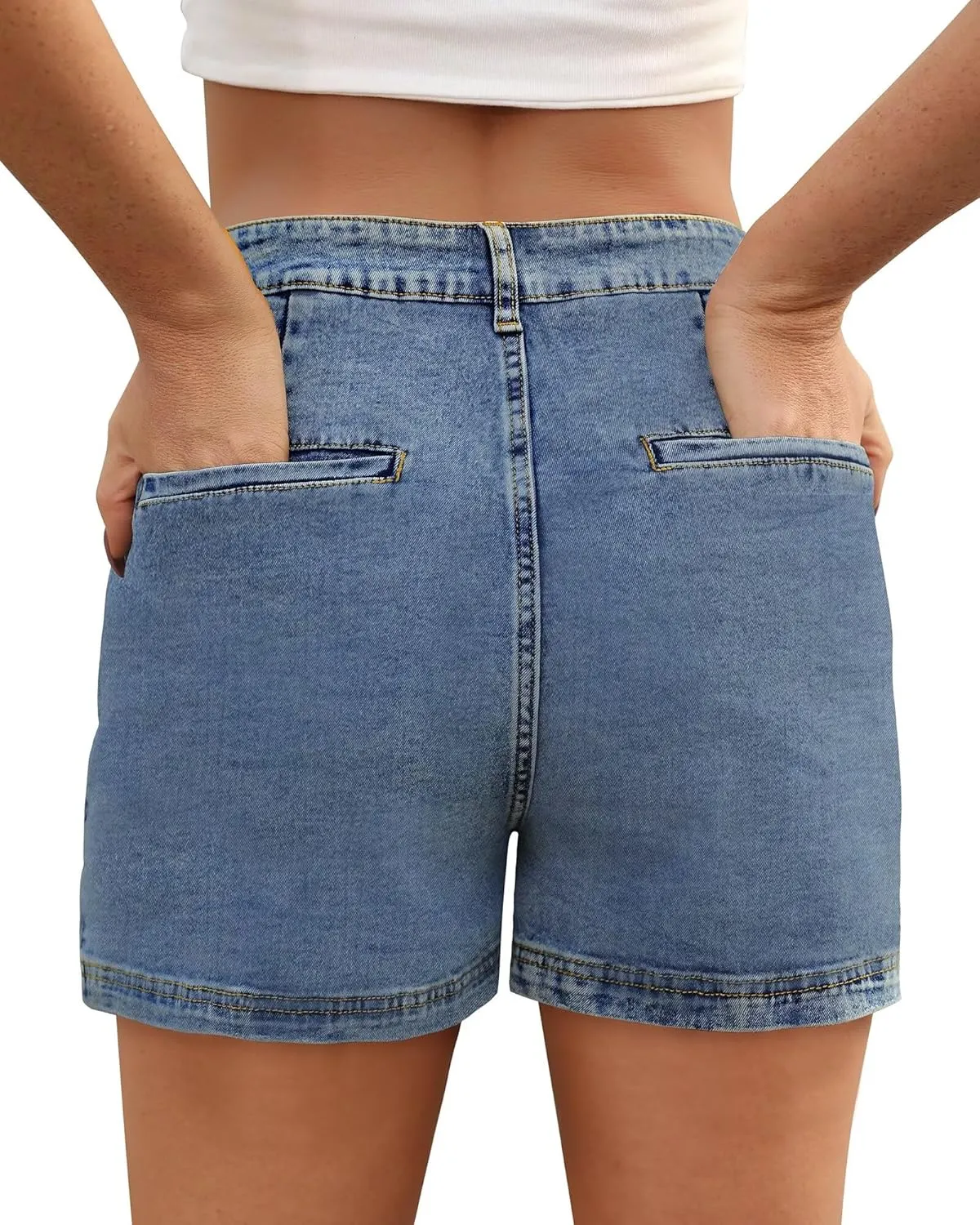 Denim Skorts for Women Skirt Stretchy High Waisted Womens Skirts Asymmetrical Hem Casual Mini Jean Skirt with Shorts
