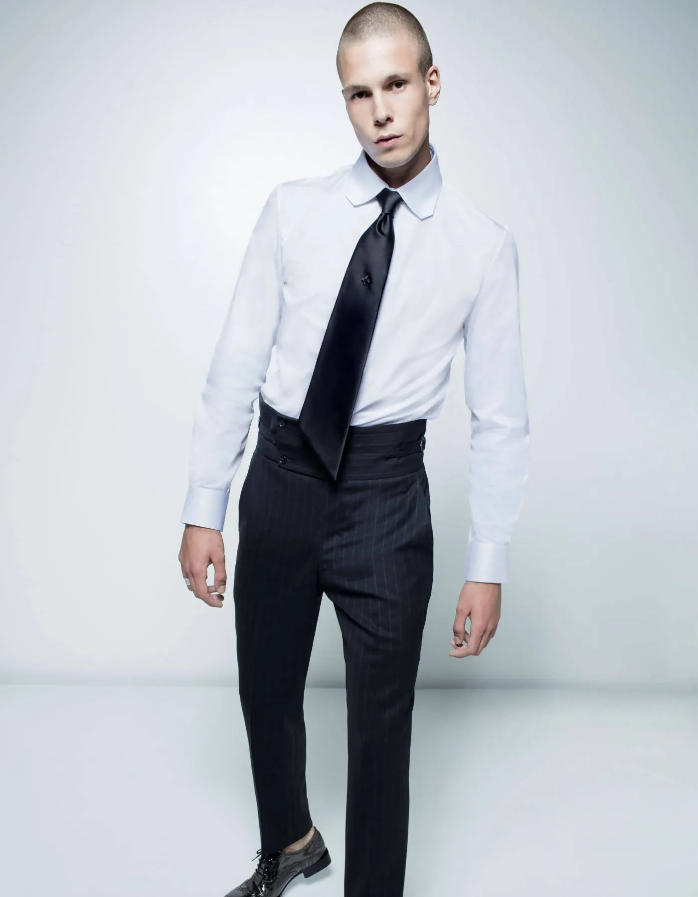 Double-Breasted Stripe Pattern Suit