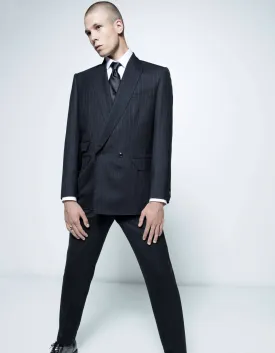 Double-Breasted Stripe Pattern Suit