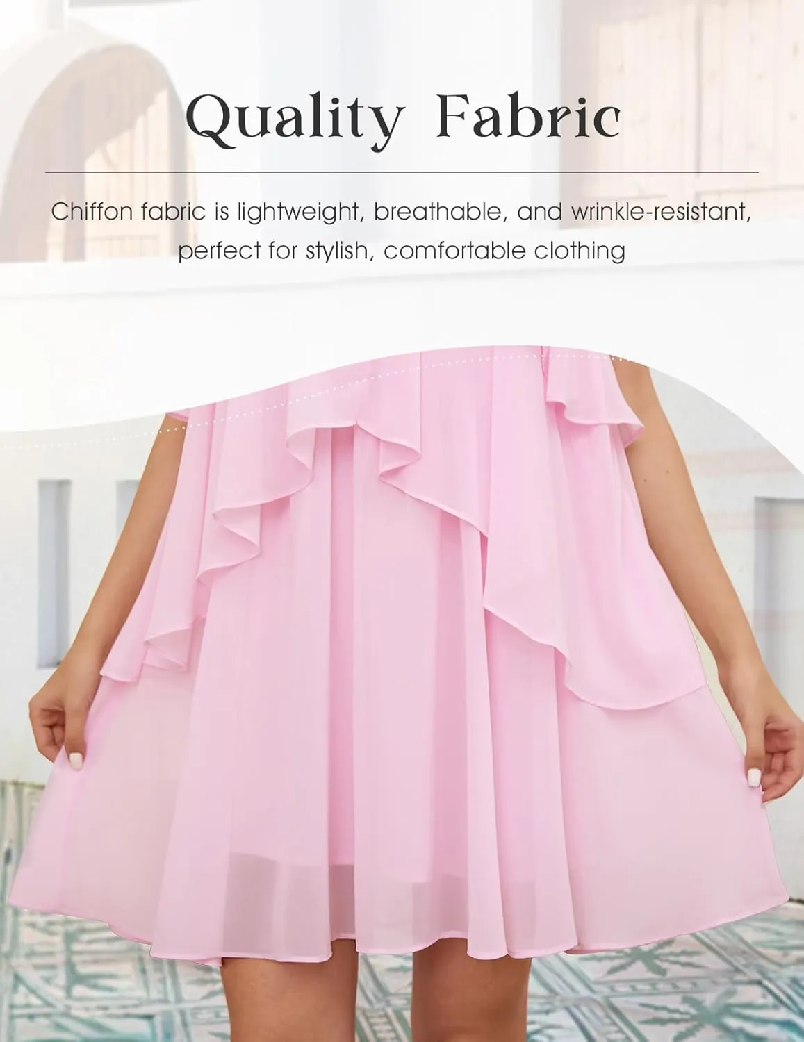 DRESSTELLS Women's Casual Halter Ruffle Tiered Dresses, Beach Wedding Cocktail Party Mini Sundress