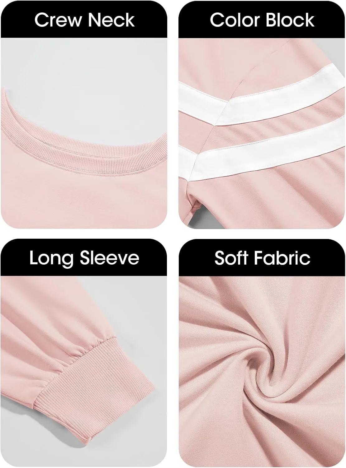 Fisoew Womens Oversized Sweatshirt Long Sleeve Crew Neck Casual Striped Pullover Sweatshirt Dress
