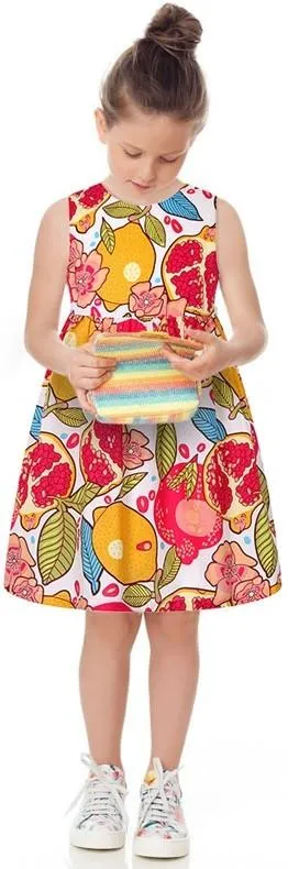 Fruit Print Dress, White or Black