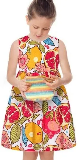 Fruit Print Dress, White or Black