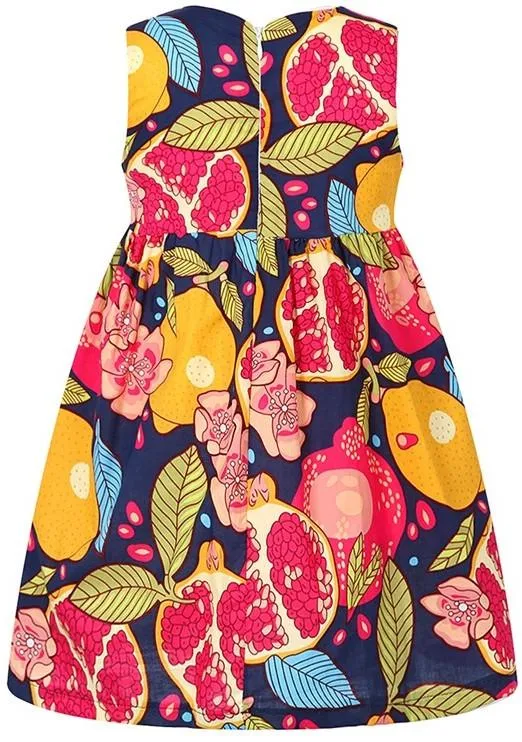 Fruit Print Dress, White or Black