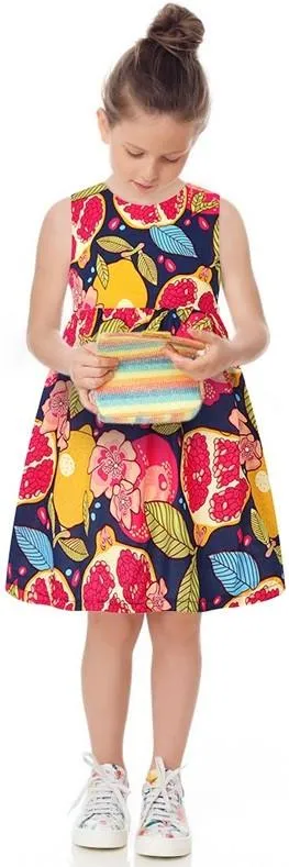 Fruit Print Dress, White or Black