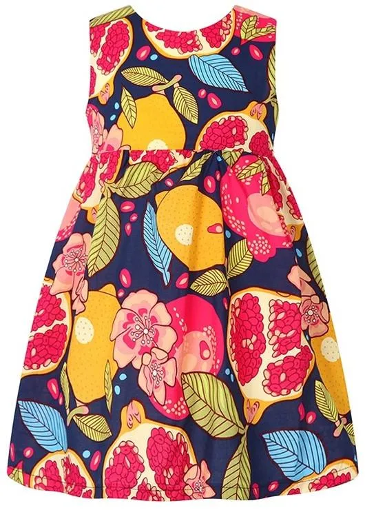 Fruit Print Dress, White or Black