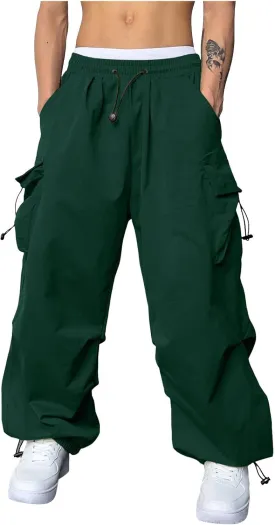 Fxbar Mens Casual Cargo Pants Workout Joggers Stretch Sweatpants Hiking Drawstring Tactical Pants with Multi Pockets