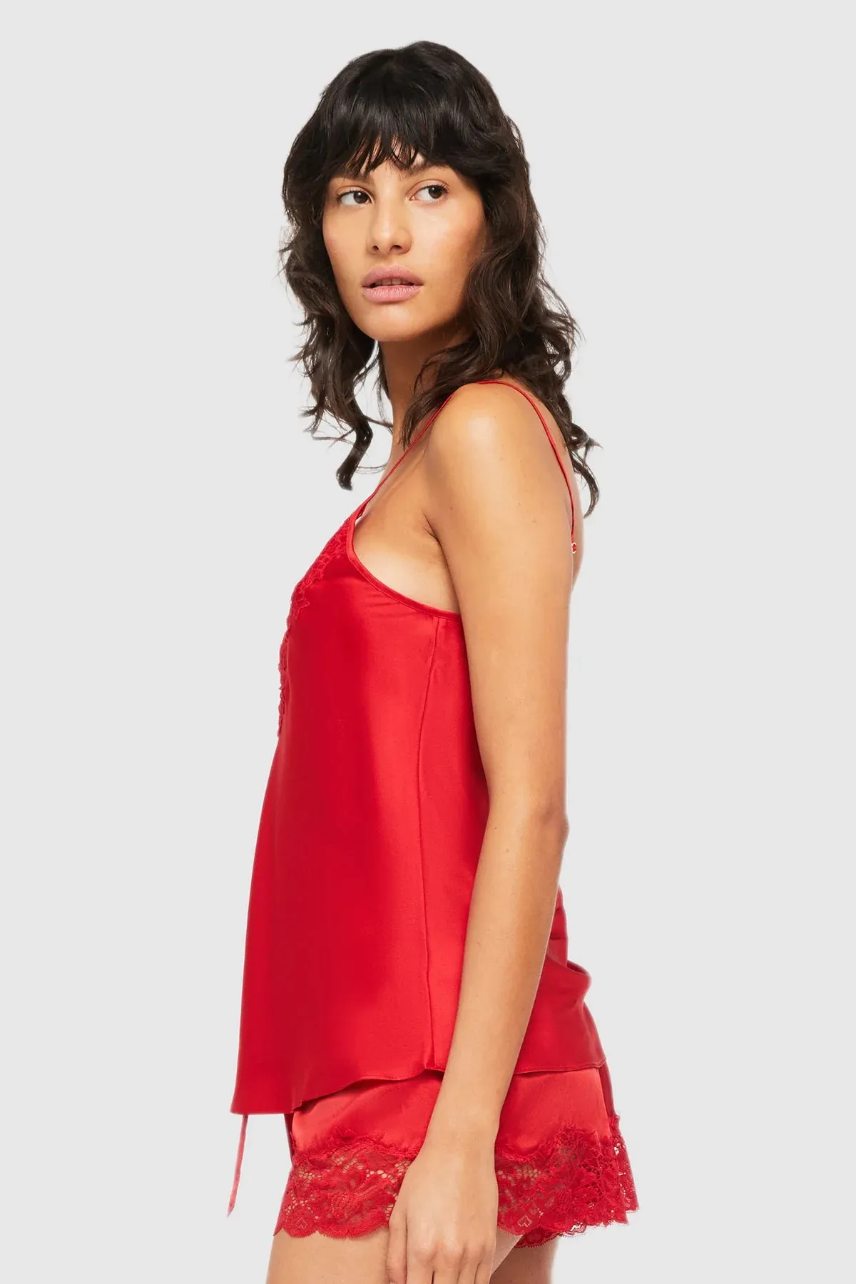 Ginia - Silk Lace Cami | Red Chili