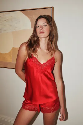 Ginia - Silk Lace Cami | Red Chili