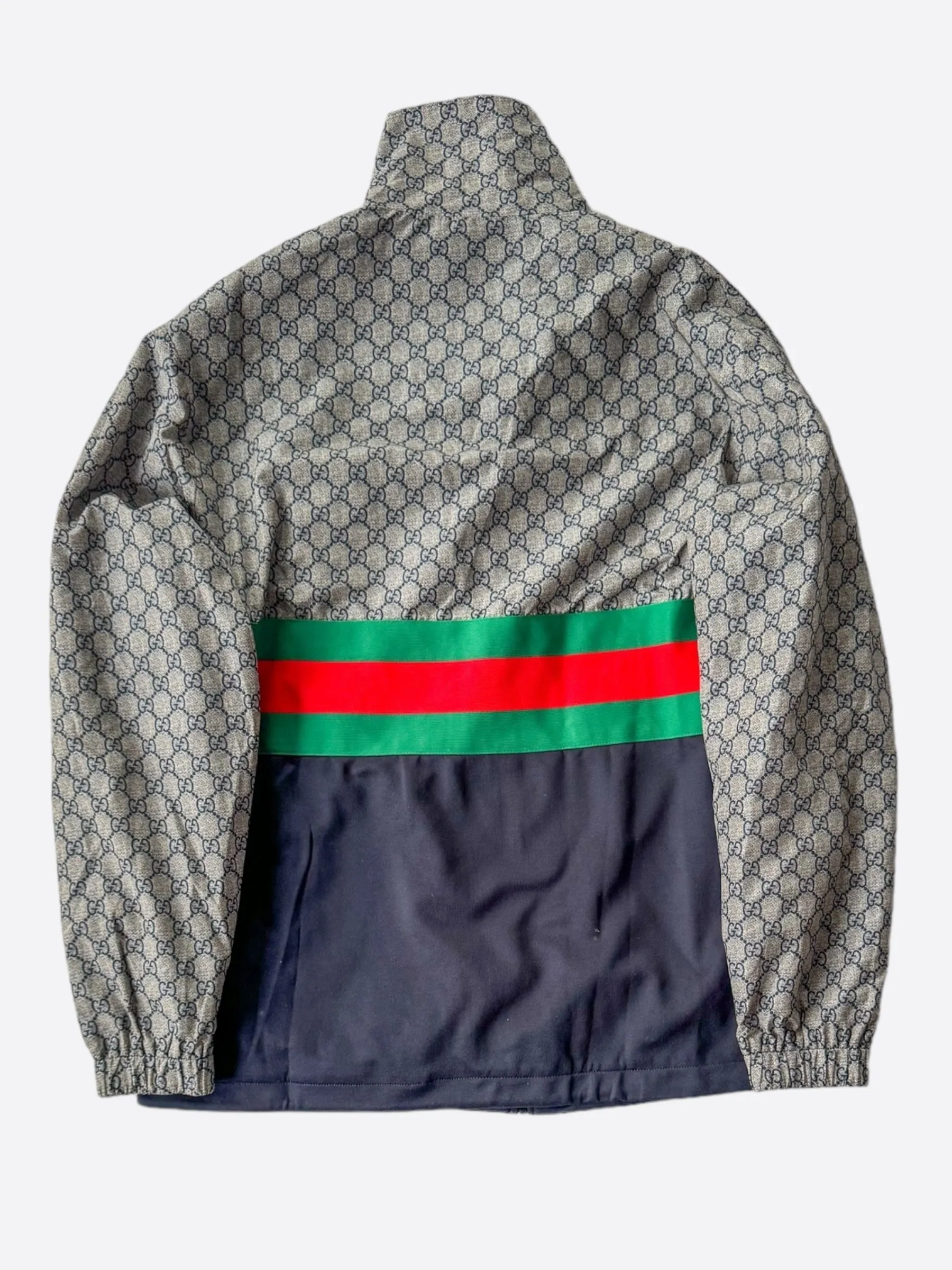 Gucci Beige GG Monogram Striped Windbreaker