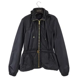 Gucci Black Nylon Zip Hooded Jacket With Crest Detail - M - (6/8)