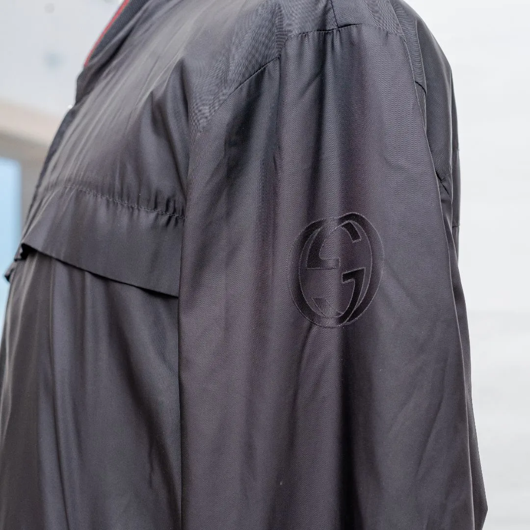 Gucci black zip up windbreaker